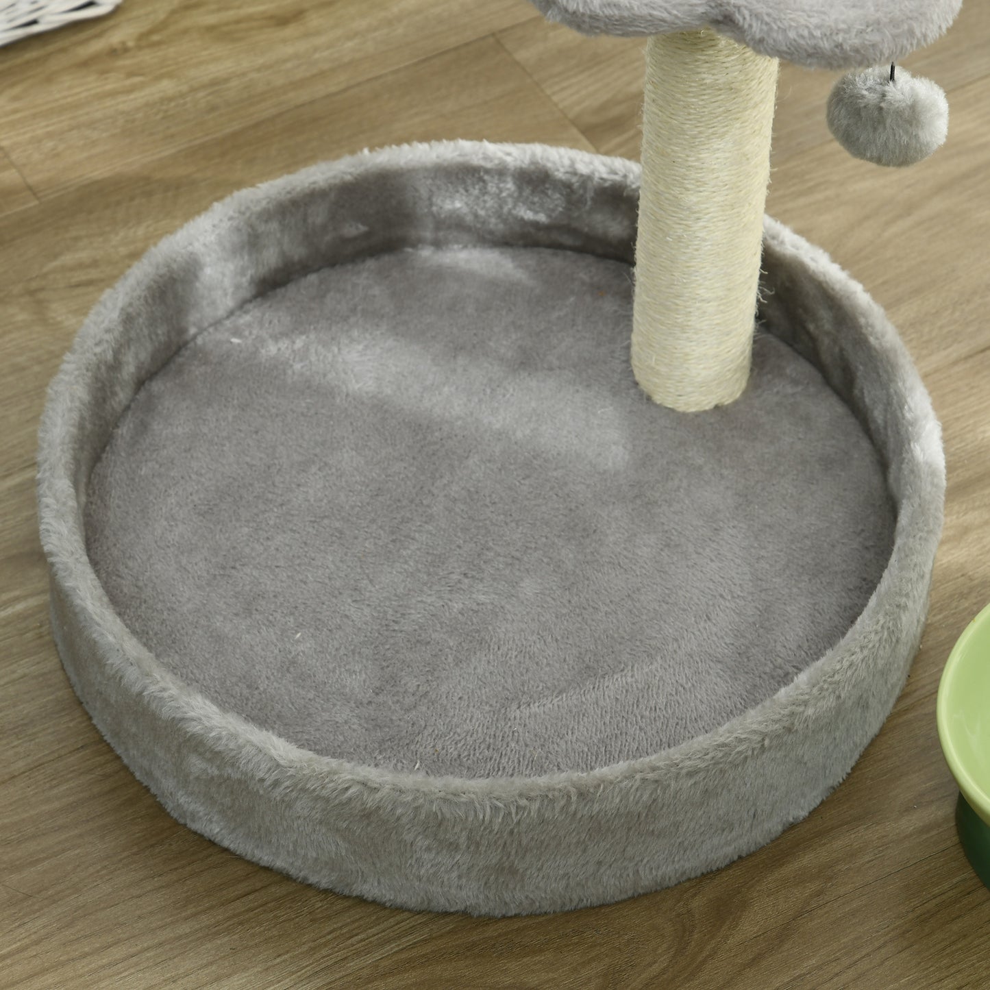 44cm Cat Tower with Sisal Cat Scratching Post, Cat Claw Shape, Light Grey | PawHut-7