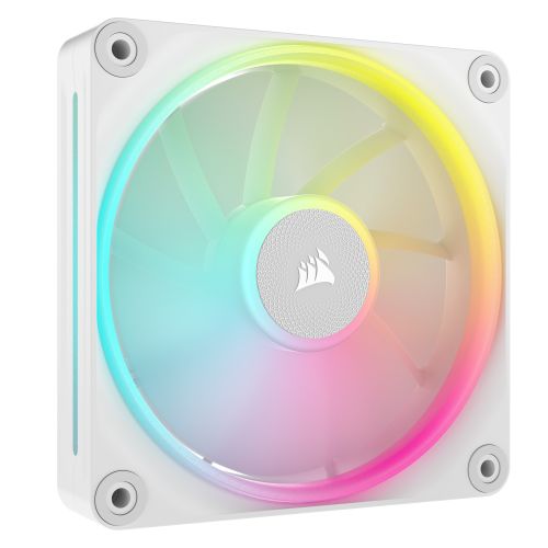 Corsair iCUE LINK LX120 12cm PWM RGB Case Fan, 18 RGB LEDs, Magnetic Dome Bearing, 2400 RPM, White, Single Fan Expansion Kit-0